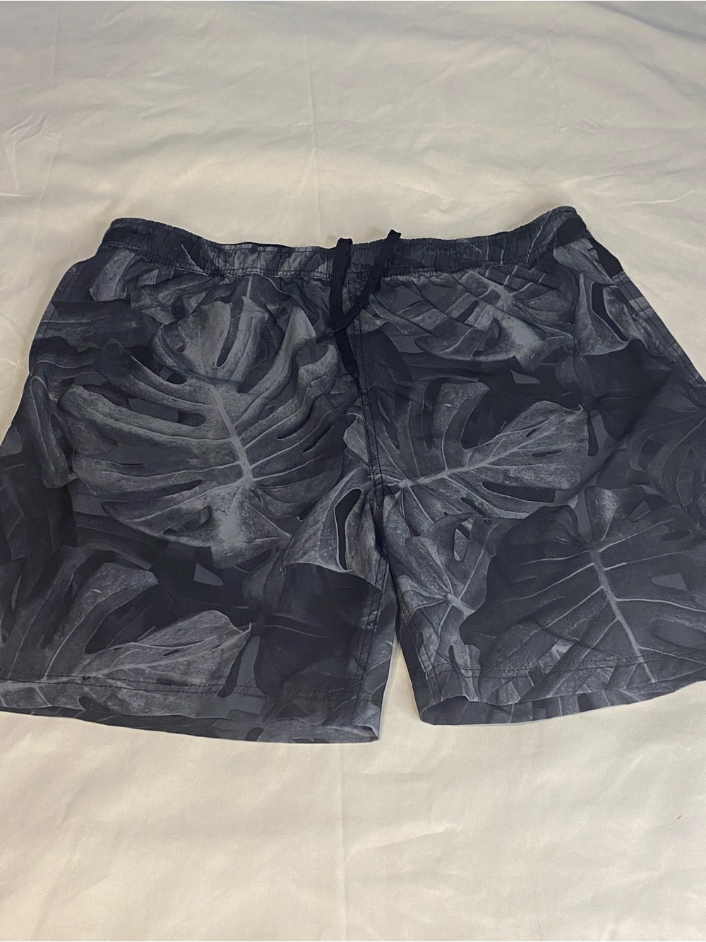 Mens Speedo Shorts Size 2X Black/Grey Drawstring Pockets Mesh Lined